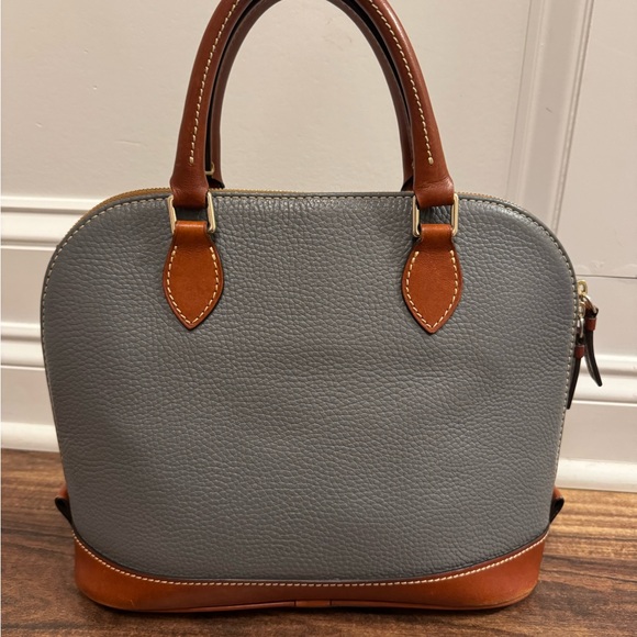 Dooney & Bourke Pebble Gray and Tan Satchel - Picture 4 of 10